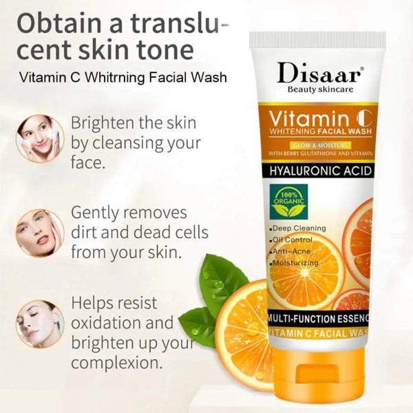 Disaar Vitamin C Hyaluronic Acid Whitening Face Wash