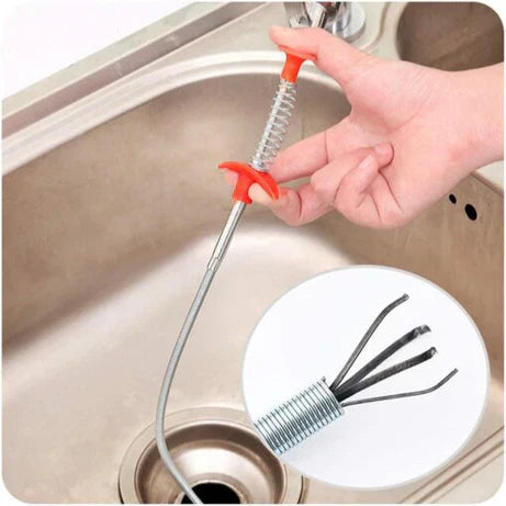 Drain Clog Remover Stick & Spring Pipe Dredging Remover Tool (3 FEET LONG)