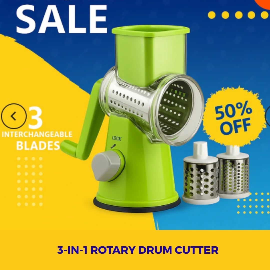 Imported Tabletop Drum Grater | Manual Vegetable Cutter Slicer & Grater | Multi-functional Kitchen Gadget