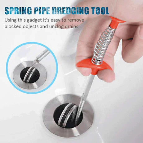 Drain Clog Remover Stick & Spring Pipe Dredging Remover Tool (3 FEET LONG)